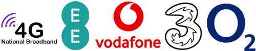 Mobile broadband providers, Vodafone, Three, EE and O2