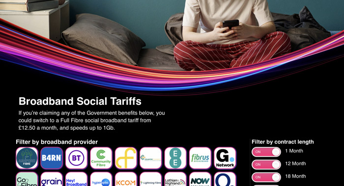 Broadband social tariffs